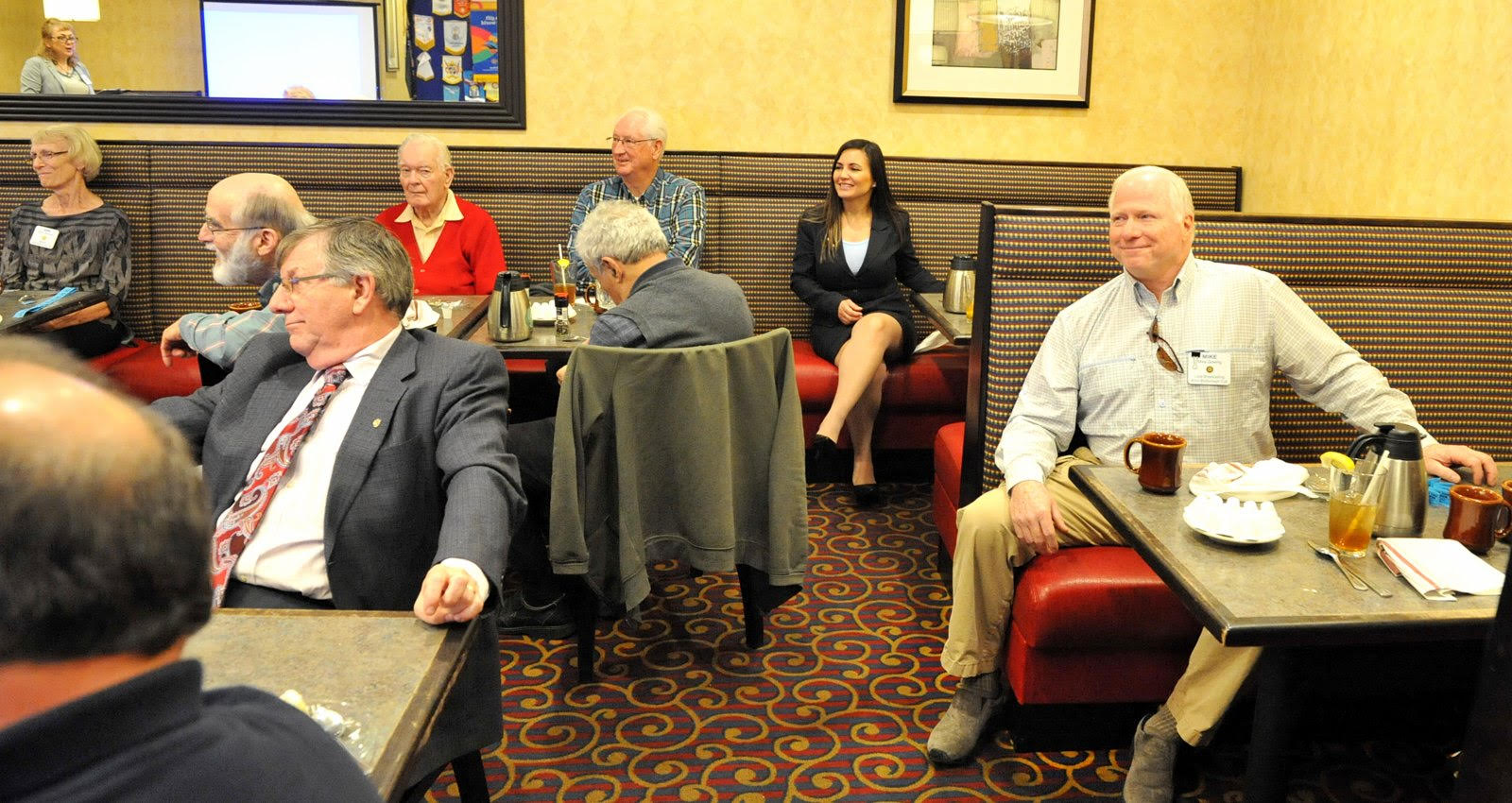 Members listening to Dr. V.A. Shiva Ayyadurai at the luncheon meeting of Rotary Club of Acton-Boxborough