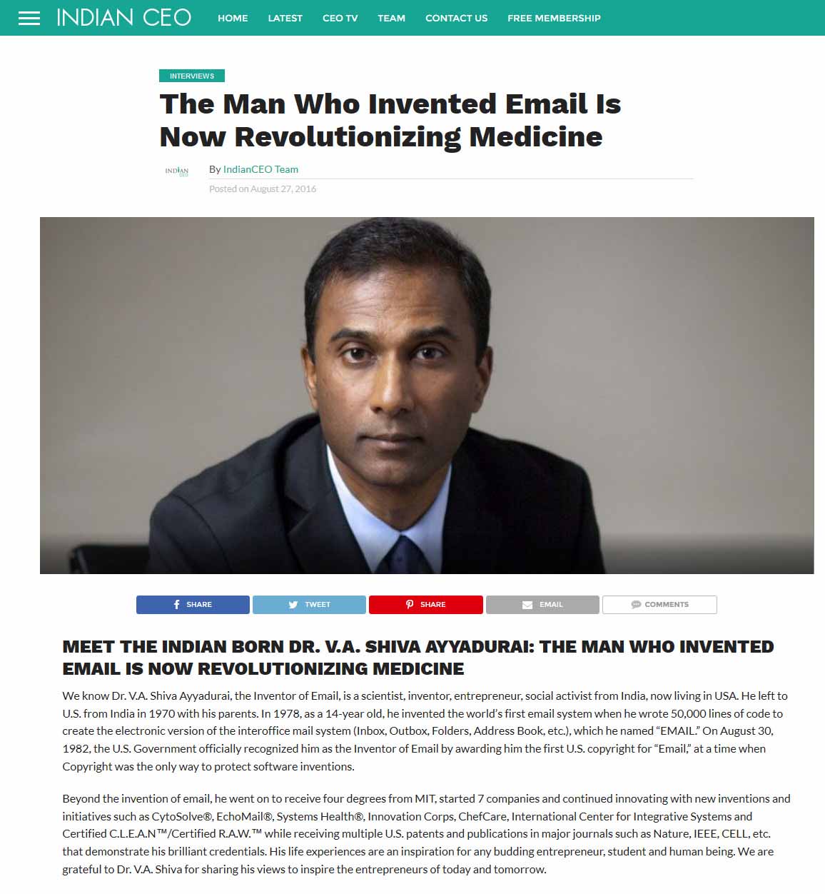 The Man Who Invented Email Is Now Revolutionizing Medicine