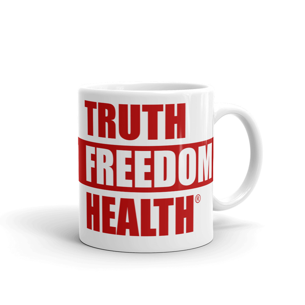 Truth Freedom Health® White glossy mug