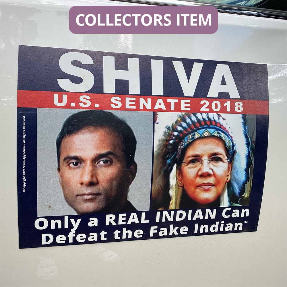 Original 2018 “Only A REAL INDIAN Can Defeat The Fake Indian” Car Magnet – Limited Stock