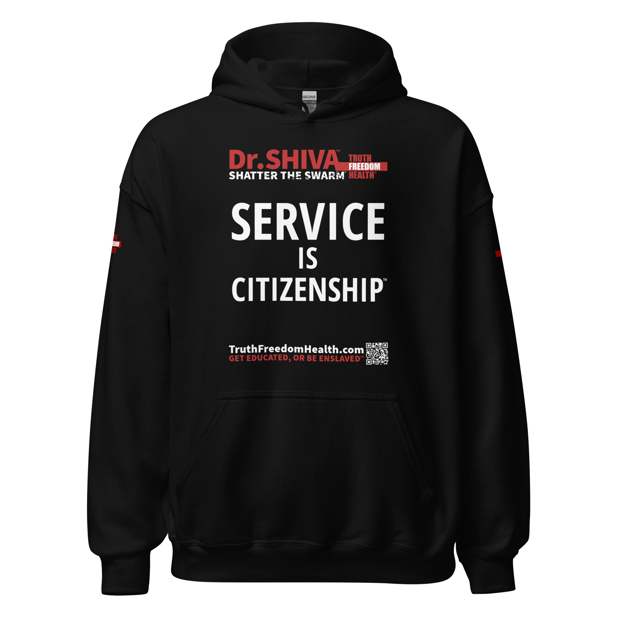 Unisex Hoodie – Black – SERVICE IS CITIZENSHIP™