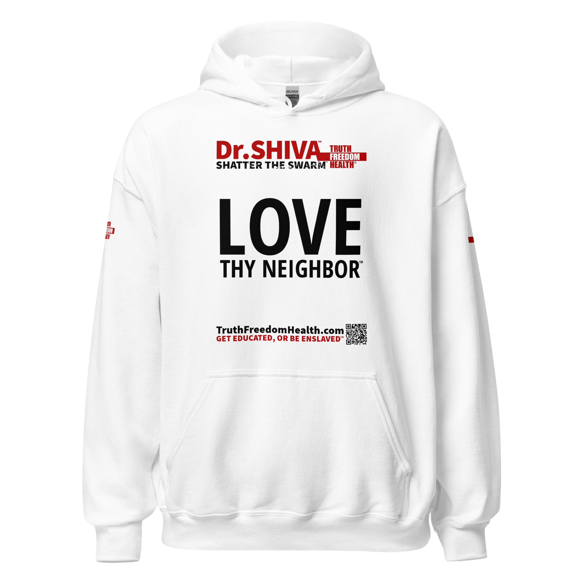 Unisex Hoodie – White – LOVE THY NEIGHBOR™