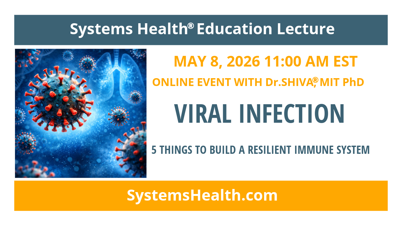 Dr.SHIVA’s SYSTEMS HEALTH® Education Lecture: Viral Infection – May 8, 2026 at 11 AM EST
