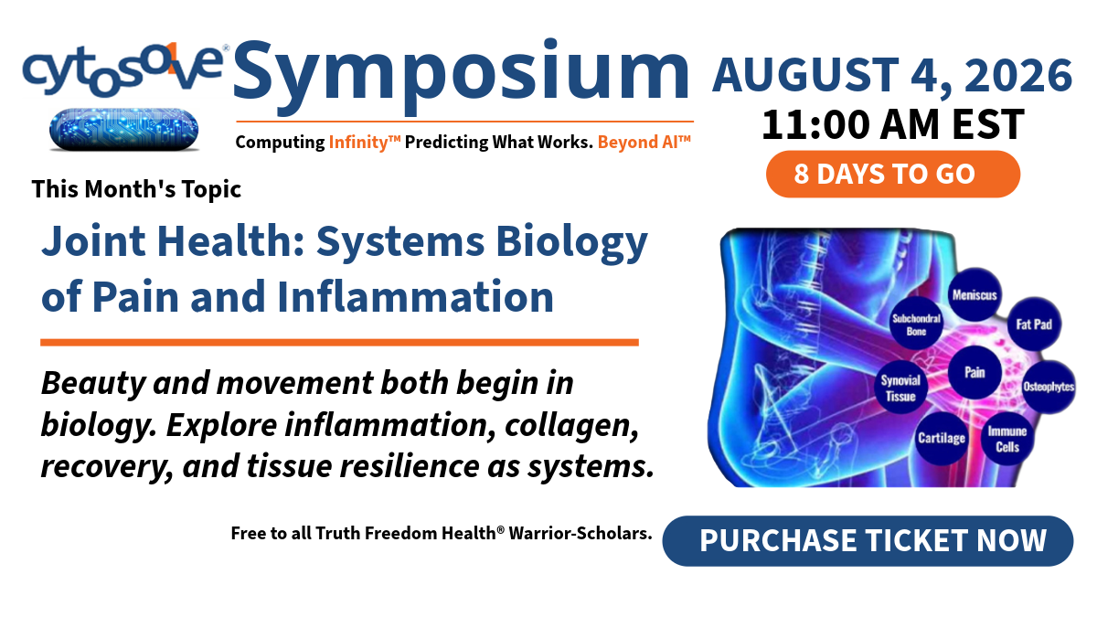 Dr.SHIVA’s CytoSolve® Symposium: Joint Health – Systems Biology of Pain and Inflammation – August – 4, 2026 at 11 AM EST