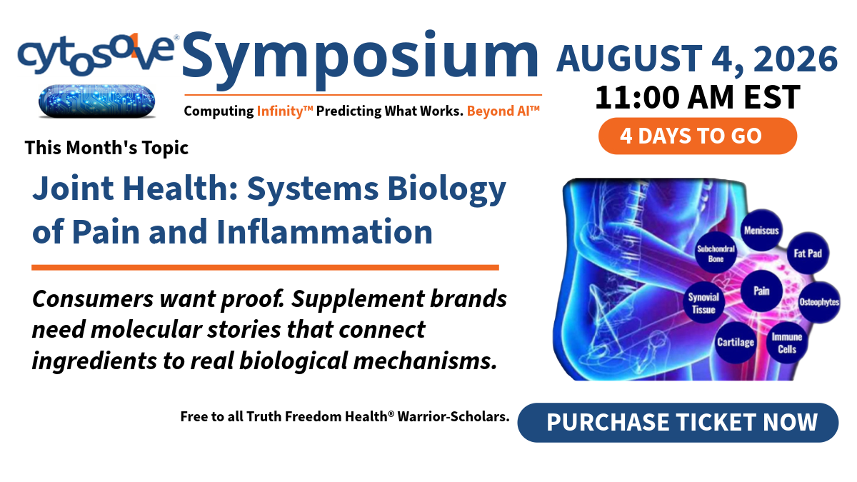 Dr.SHIVA’s CytoSolve® Symposium: Joint Health – Systems Biology of Pain and Inflammation – August – 4, 2026 at 11 AM EST