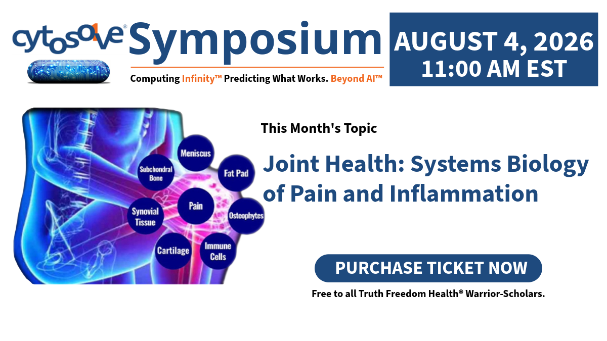 Dr.SHIVA’s CytoSolve® Symposium: Joint Health – Systems Biology of Pain and Inflammation – August – 4, 2026 at 11 AM EST